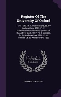 Couverture_Register Of The University Of Oxford