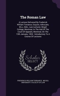 Front cover_The Roman Law