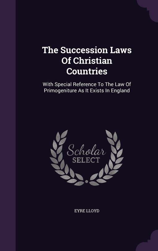 Couverture_The Succession Laws Of Christian Countries