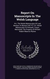 Front cover_Report On Manuscripts In The Welsh Language