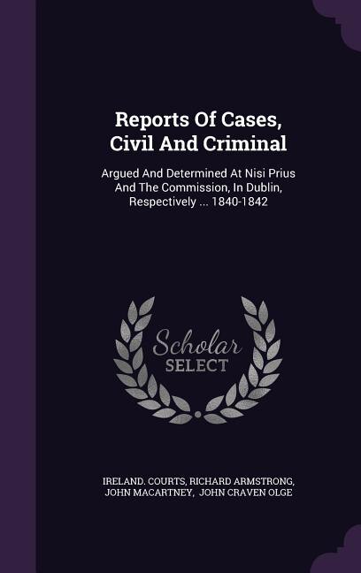 Front cover_Reports Of Cases, Civil And Criminal