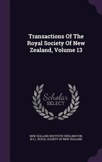 Couverture_Transactions Of The Royal Society Of New Zealand, Volume 13