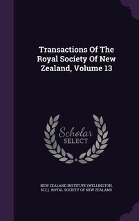 Couverture_Transactions Of The Royal Society Of New Zealand, Volume 13
