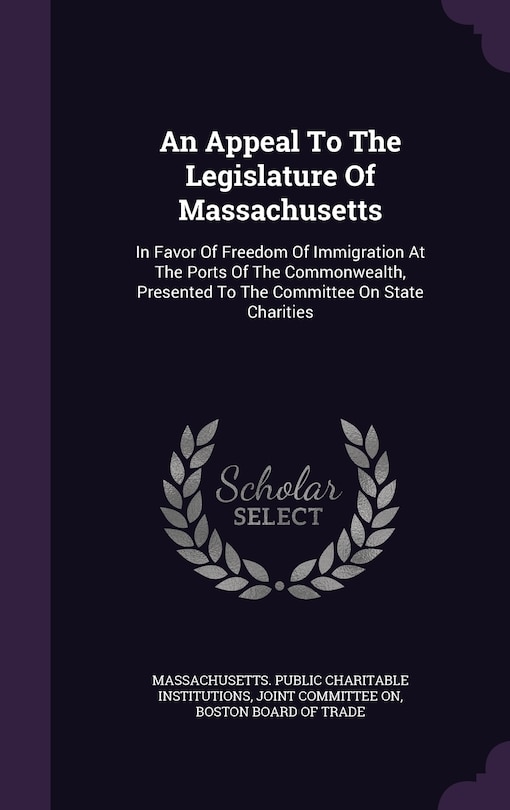 Couverture_An Appeal To The Legislature Of Massachusetts