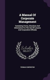 Front cover_A Manual Of Corporate Management