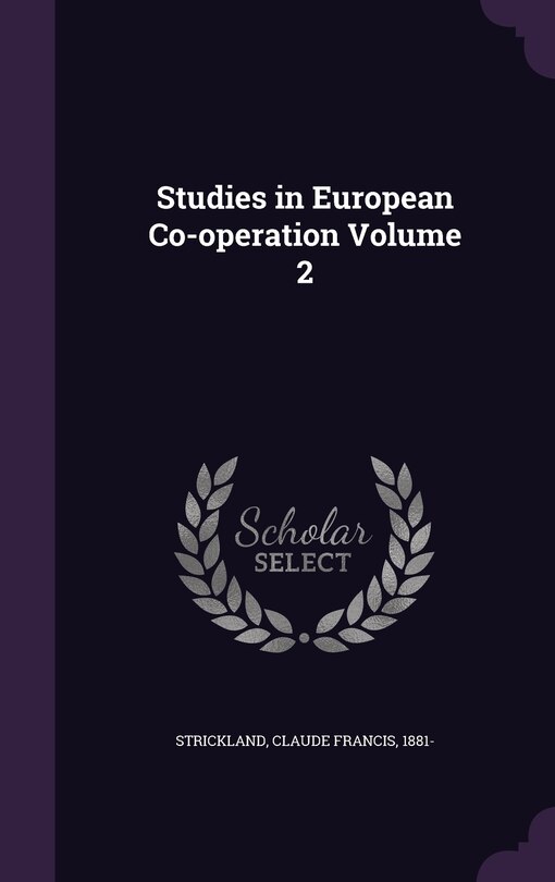 Front cover_Studies in European Co-operation Volume 2