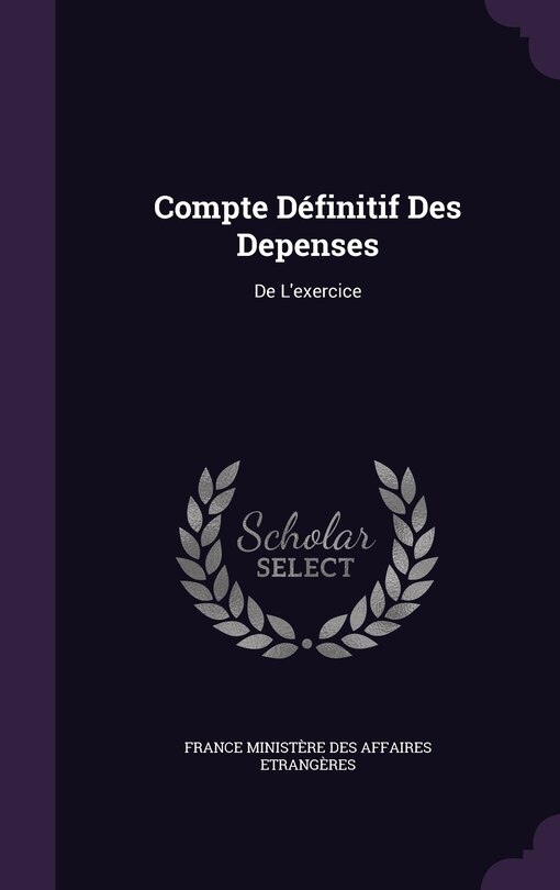 Front cover_Compte Définitif Des Depenses