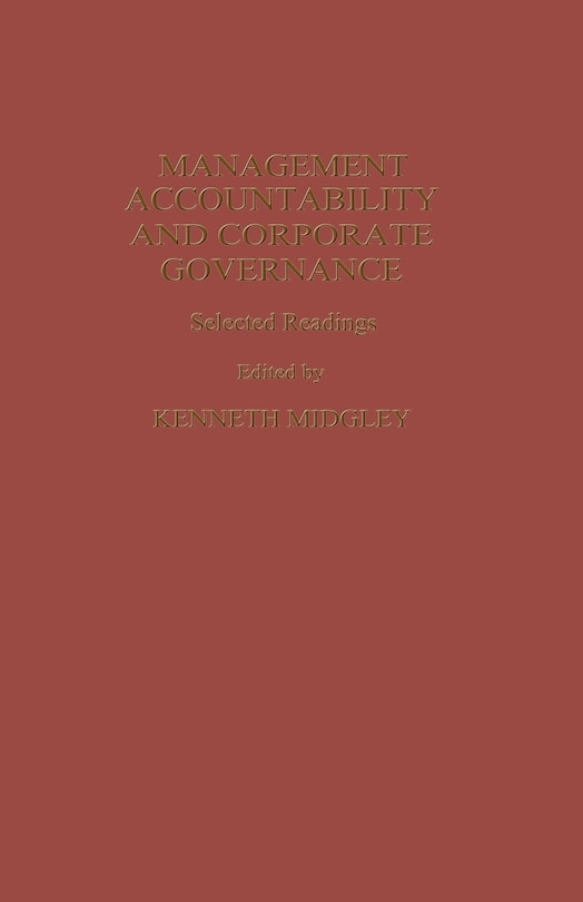 Front cover_Management Accountability And Corporate Governance
