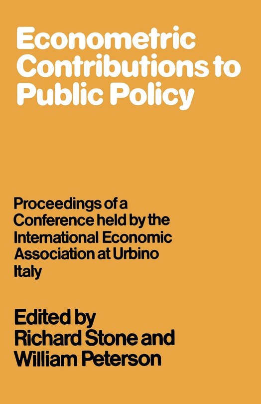 Couverture_Econometric Contributions To Public Policy