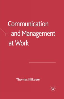 Front cover_Communication And Management At Work