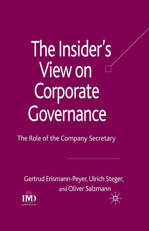 Front cover_The Insider's View On Corporate Governance