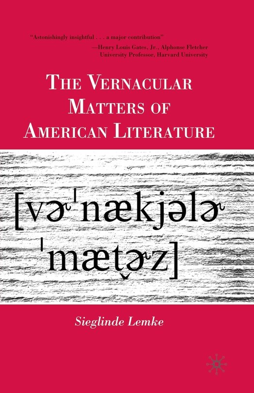 Front cover_The Vernacular Matters Of American Literature