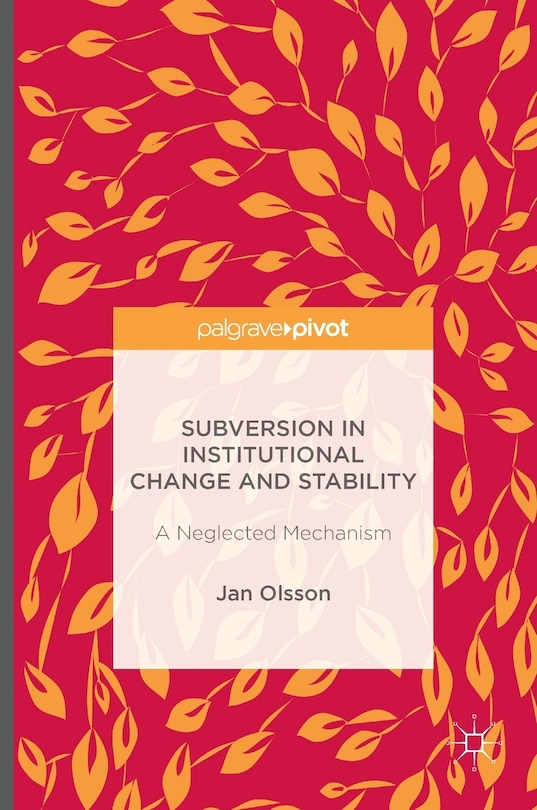 Couverture_Subversion In Institutional Change And Stability
