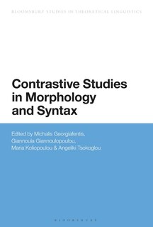 Couverture_Contrastive Studies In Morphology And Syntax