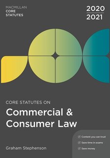Couverture_Core Statutes On Commercial And Consumer Law 2020-21