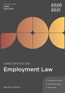 Front cover_Core Statutes On Employment Law 2020-21