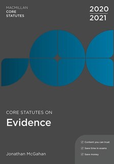 Front cover_Core Statutes On Evidence 2020-21