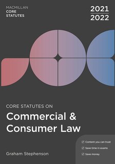 Front cover_Core Statutes On Commercial And Consumer Law 2021-22