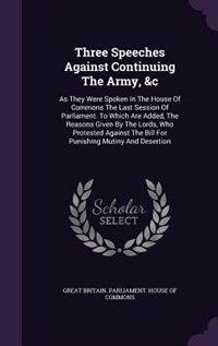 Couverture_Three Speeches Against Continuing The Army, &c
