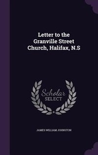 Couverture_Letter to the Granville Street Church, Halifax, N.S