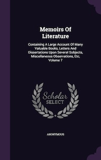 Couverture_Memoirs Of Literature