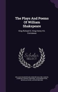 Couverture_The Plays And Poems Of William Shakspeare