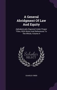 Couverture_A General Abridgment Of Law And Equity