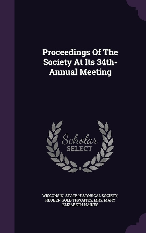 Front cover_Proceedings Of The Society At Its 34th- Annual Meeting