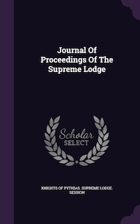 Front cover_Journal Of Proceedings Of The Supreme Lodge
