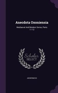 Couverture_Anecdota Oxoniensia
