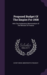 Couverture_Proposed Budget Of The Empire For 1908