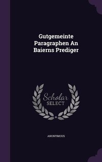 Couverture_Gutgemeinte Paragraphen An Baierns Prediger