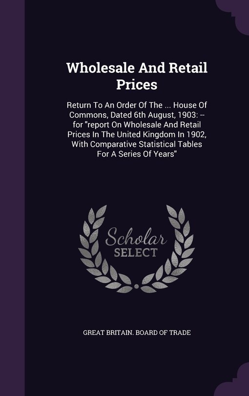 Front cover_Wholesale And Retail Prices