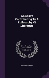 Couverture_An Essay Contributing To A Philosophy Of Literature