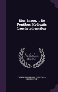 Couverture_Diss. Inaug. ... De Fontibus Medicatis Lauchstadiensibus