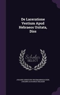 Front cover_De Laceratione Vestium Apud Hebraeos Usitata, Diss