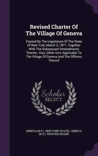 Front cover_Revised Charter Of The Village Of Geneva