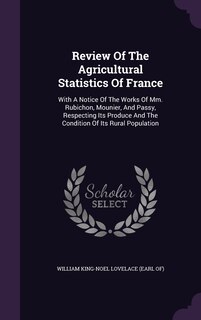Couverture_Review Of The Agricultural Statistics Of France