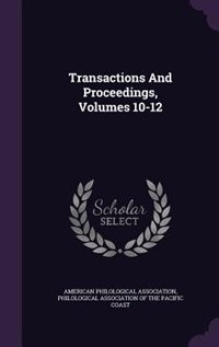 Couverture_Transactions And Proceedings, Volumes 10-12