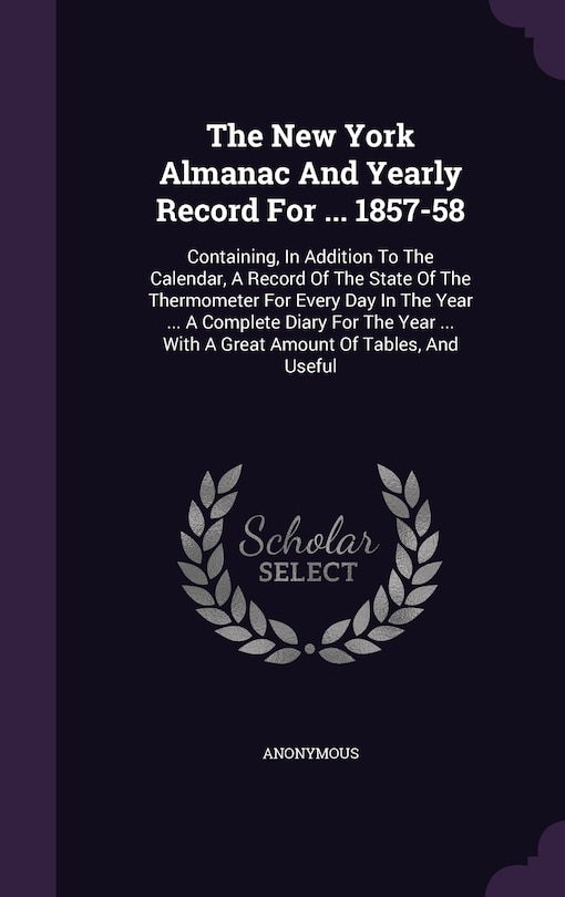 Couverture_The New York Almanac And Yearly Record For ... 1857-58