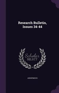 Front cover_Research Bulletin, Issues 34-44