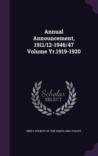 Couverture_Annual Announcement, 1911/12-1946/47 Volume Yr.1919-1920