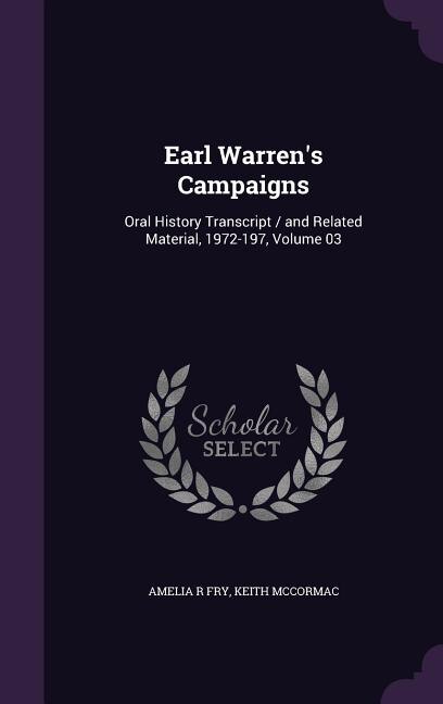 Front cover_Earl Warren's Campaigns