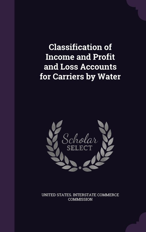 Front cover_Classification of Income and Profit and Loss Accounts for Carriers by Water