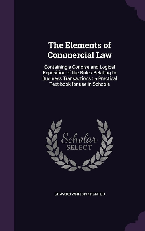 Couverture_The Elements of Commercial Law