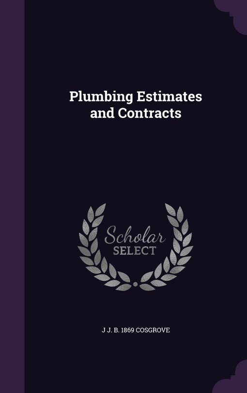 Front cover_Plumbing Estimates and Contracts