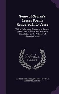 Front cover_Some of Ossian's Lesser Poems Rendered Into Verse