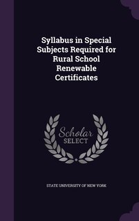 Front cover_Syllabus in Special Subjects Required for Rural School Renewable Certificates