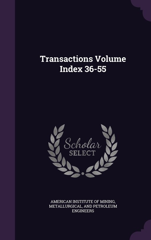Front cover_Transactions Volume Index 36-55