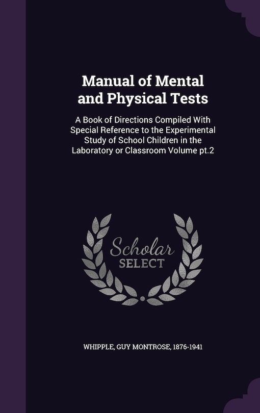 Couverture_Manual of Mental and Physical Tests
